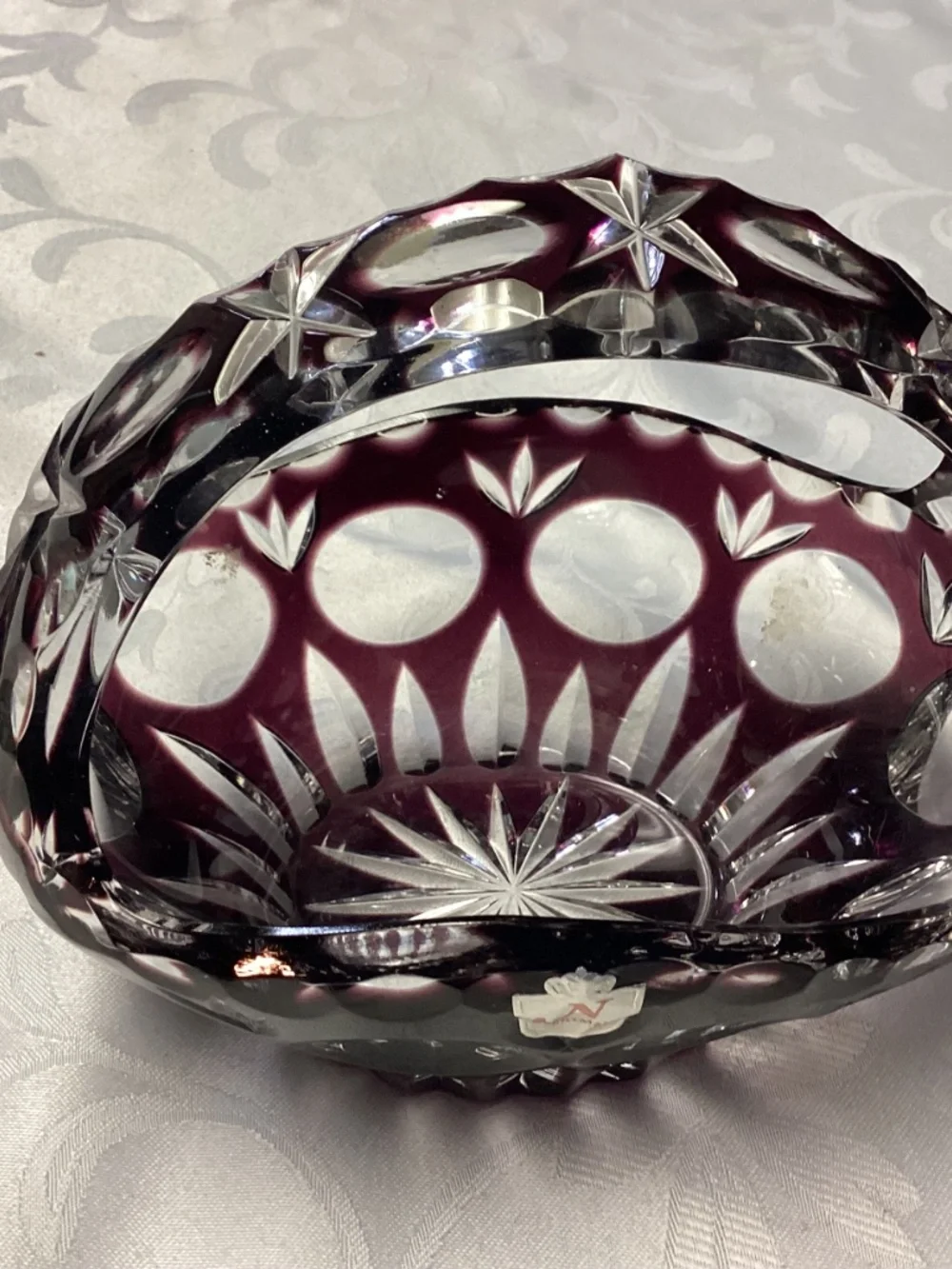 NAUCHTMANN. Etched candy basket deepPURPLE. RARE ONE !!!!